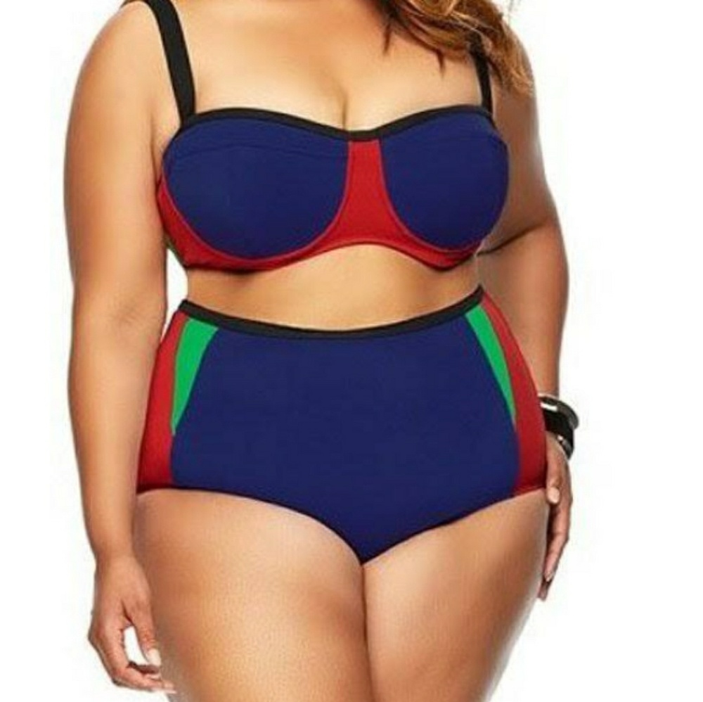 🆕Plus size Spaghetti Strap Hi Waisted Bikini